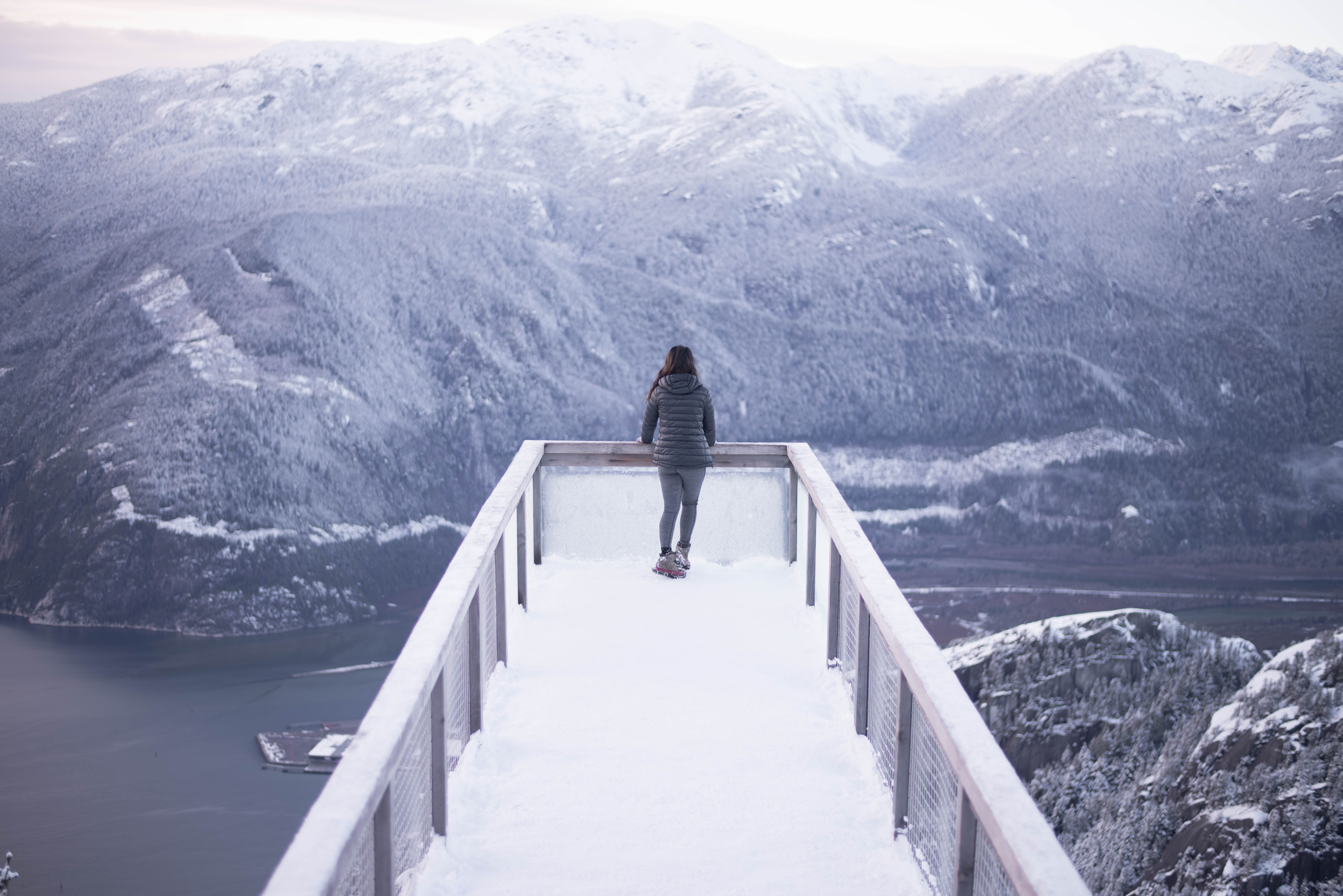 Hiking and snowshoeing at Sea to Sky Gondola in Squamish, British Columbia #explorecanada #camandtay