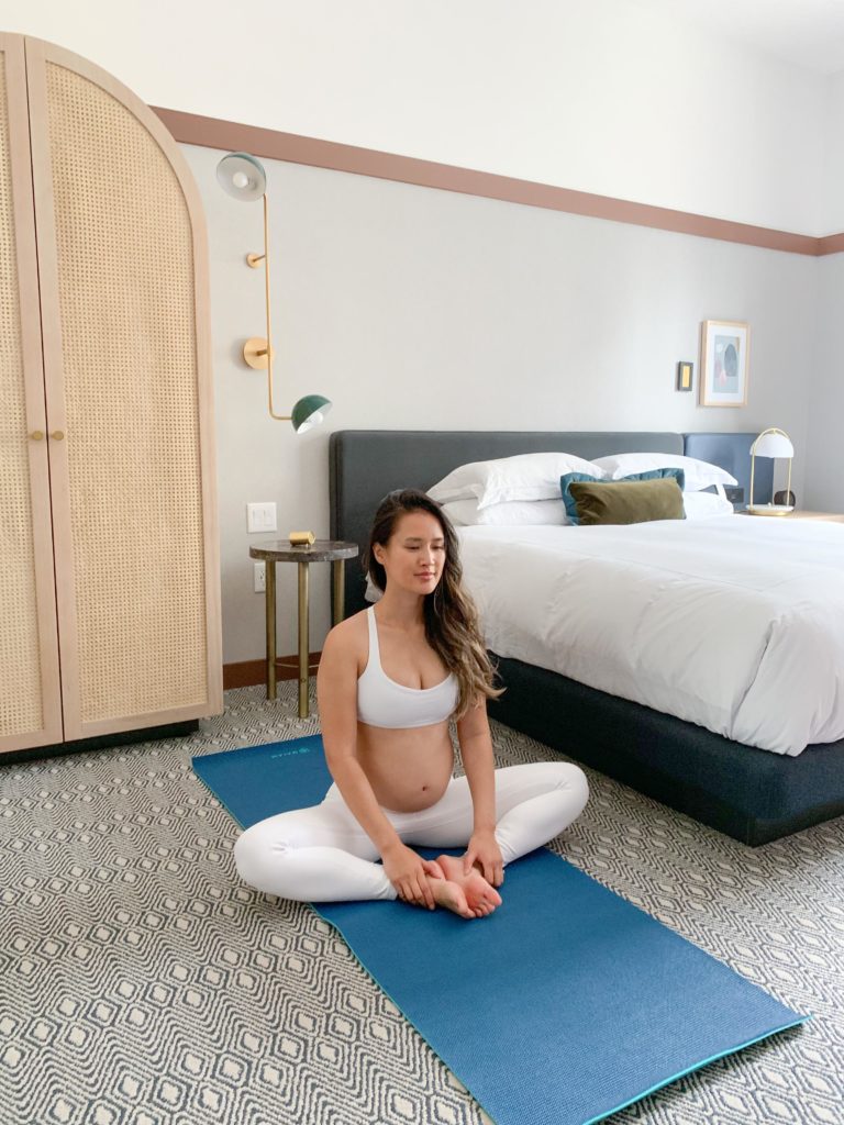 Where to stay in Toronto: Kimpton Saint George. Yoga mats are provided in every room.